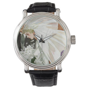 Vintage Wedding Ceremonie met Bride en Groom Horloge