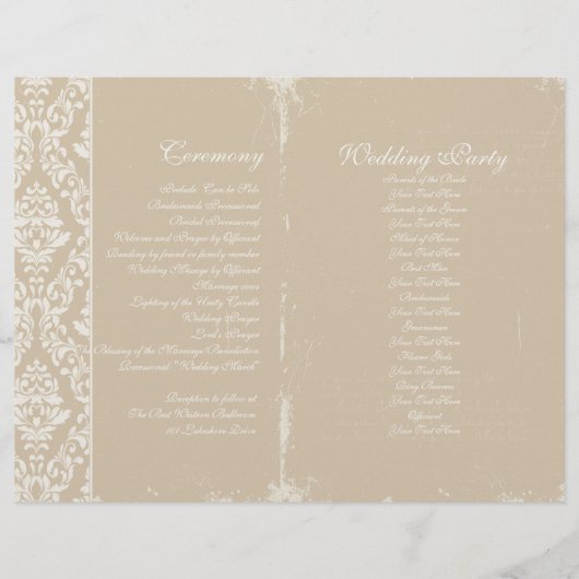 Vintage Wedding Ceremony Program (Voorkant)