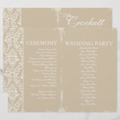 Vintage Wedding Ceremony Program Personalized (Voorkant / Achterkant)