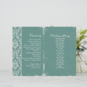 Vintage Wedding Ceremony Programme Turquoise (Debout devant)