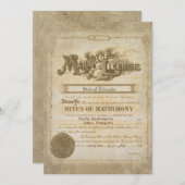 Vintage Wedding Certificate Kaart (Voorkant / Achterkant)