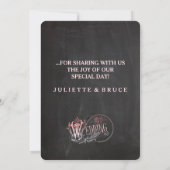 Vintage Wedding Chalkboard - Hartelijk dank Bedankkaart (Achterkant)