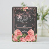 Vintage Wedding Chalkboard - Place Card Kaart (Staand voorkant)