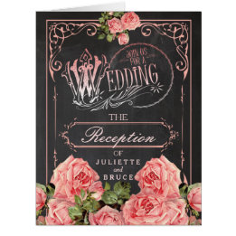 Vintage Wedding Chalkboard - Receptie Kaart