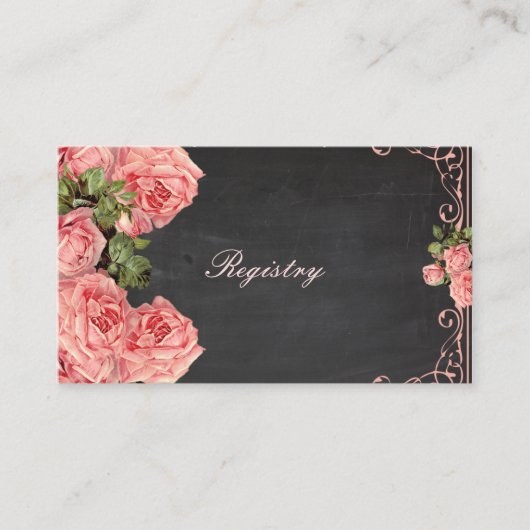 Vintage Wedding Chalkboard - Registry Kaart (Voorkant)