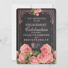 Vintage Wedding Chalkboard - Uitnodiging tot Verlo