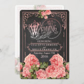 Vintage Wedding Chalkboard - Weddenschap Kaart (Voorkant / Achterkant)