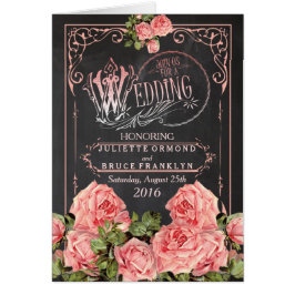 Vintage Wedding Chalkboard - Wenskaart/uitnodiging