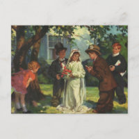 Vintage Wedding, Children Pretend Bride en Groom