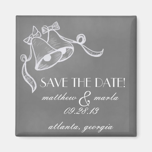 Vintage Wedding Cloches "Save the Date" Magnet (Devant)