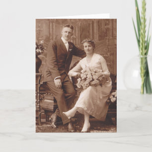 Vintage Wedding Congrats Kaart