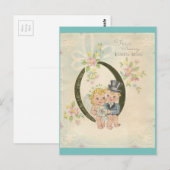 Vintage Wedding Couple Briefkaart (Voorkant / Achterkant)