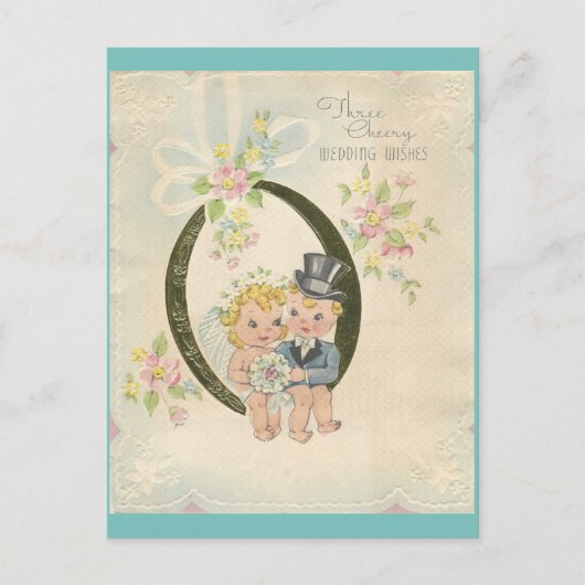 Vintage Wedding Couple Briefkaart (Voorkant)