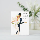 Vintage Wedding Engagement Party Kaart (Staand voorkant)