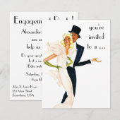Vintage Wedding Engagement Party Kaart (Voorkant / Achterkant)