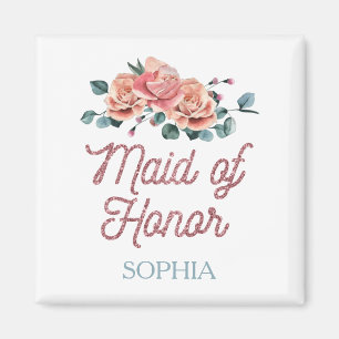 Vintage Wedding Flowers Maid of Honor Magnet Magneet