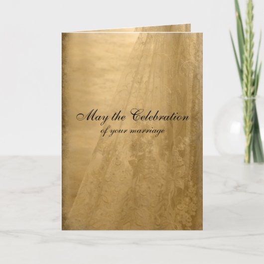 Vintage Wedding Gefeliciteerd Kaart (Voorkant)