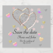 Vintage Wedding, gepersonaliseerd Sparkling Wijnetiket (Enkel label)