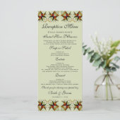 Vintage Wedding, Hummingvogels en bloemen Menu (Staand voorkant)