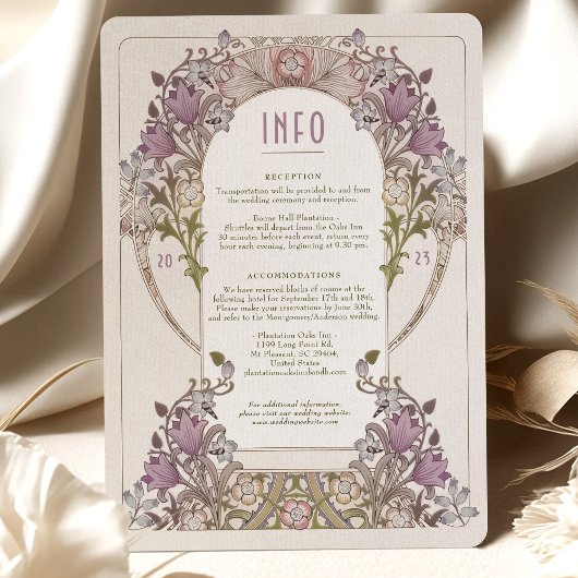 Vintage Wedding Invitation et Info Lavender