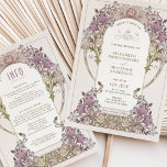 Vintage Wedding Invitation et Info Lavender<br><div class="desc">Invitations de mariage Art Nouveau Vintage par William Morris dans un design floral, romantique et fantaisiste. Les fleurs victoriennes complètent les polices art déco classiques. Entrez vos informations personnalisées, et vous avez terminé. Si vous souhaitez modifier la conception, cliquez sur le bouton bleu "Customiser". Merci tellement pour considérer mon design...</div>