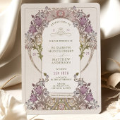 Vintage Wedding Invitation et Info Lavender