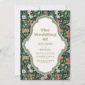 Vintage Wedding Invitation William Morris (Devant)