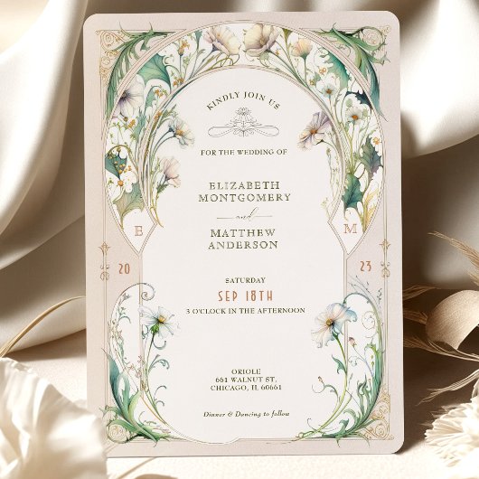 Vintage Wedding Invitations Art Nouveau par Mucha