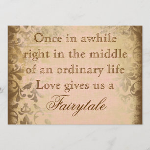 Vintage Wedding Invitting with Love Quote Kaart