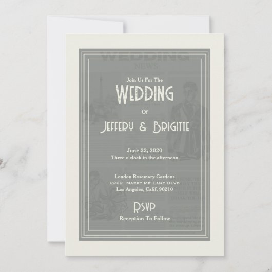 Vintage Wedding journal Invitation (Devant)