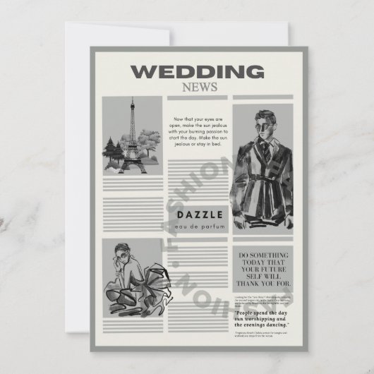 Vintage Wedding journal Invitation (Dos)