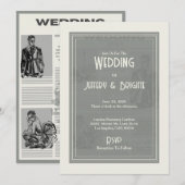 Vintage Wedding journal Invitation (Devant / Derrière)