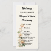 Vintage Wedding Lotus Flower Wedding Programme (Devant)