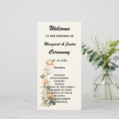Vintage Wedding Lotus Flower Wedding Programme (Debout devant)