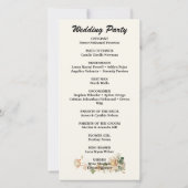 Vintage Wedding Lotus Flower Wedding Programme (Dos)