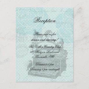 Vintage Wedding Love Letters Reception Kaart