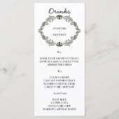 Vintage WEDDING MENU. Menu (Achterkant)