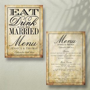 Vintage Wedding Menus Eat, Drink & BE Menu