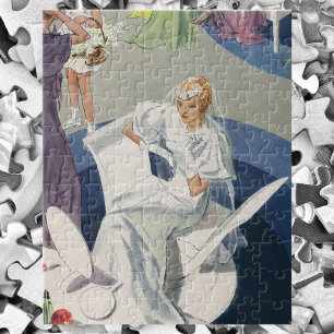 Vintage Wedding, Mid Century Modern Art Deco Bride Legpuzzel
