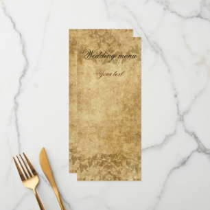 Vintage wedding parchment Once upon a time Menu