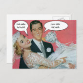 Vintage Wedding Passen getrouwd, bruinkoolbride Briefkaart (Voorkant / Achterkant)