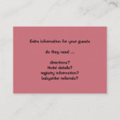 Vintage Wedding Passen getrouwd, bruinkoolbride Visitekaartje (Achterkant)