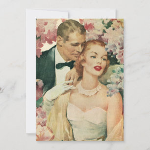 Vintage Wedding Portrait, Retro Bride en Groom