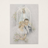 Vintage Wedding Prayer Card Mary Bride Groom (Devant)