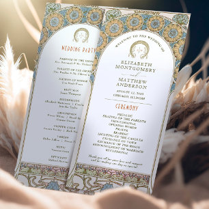 Vintage Wedding Program Art Nouveau door Mucha Programma