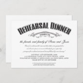 Vintage Wedding Rehearsal Dinner Invite Kaart (Voorkant / Achterkant)