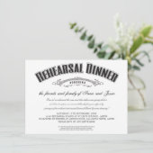 Vintage Wedding Rehearsal Dinner Invite Kaart (Staand voorkant)