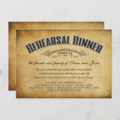 Vintage Wedding Rehearsal Dinner Invite Kaart (Voorkant / Achterkant)