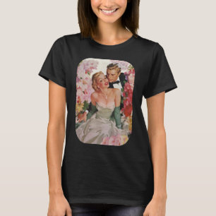 Vintage Wedding, Retro Bride en Groom Passen getro T-shirt
