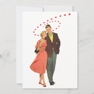 Vintage Wedding, Romantic Hearts Save the Date Kaart